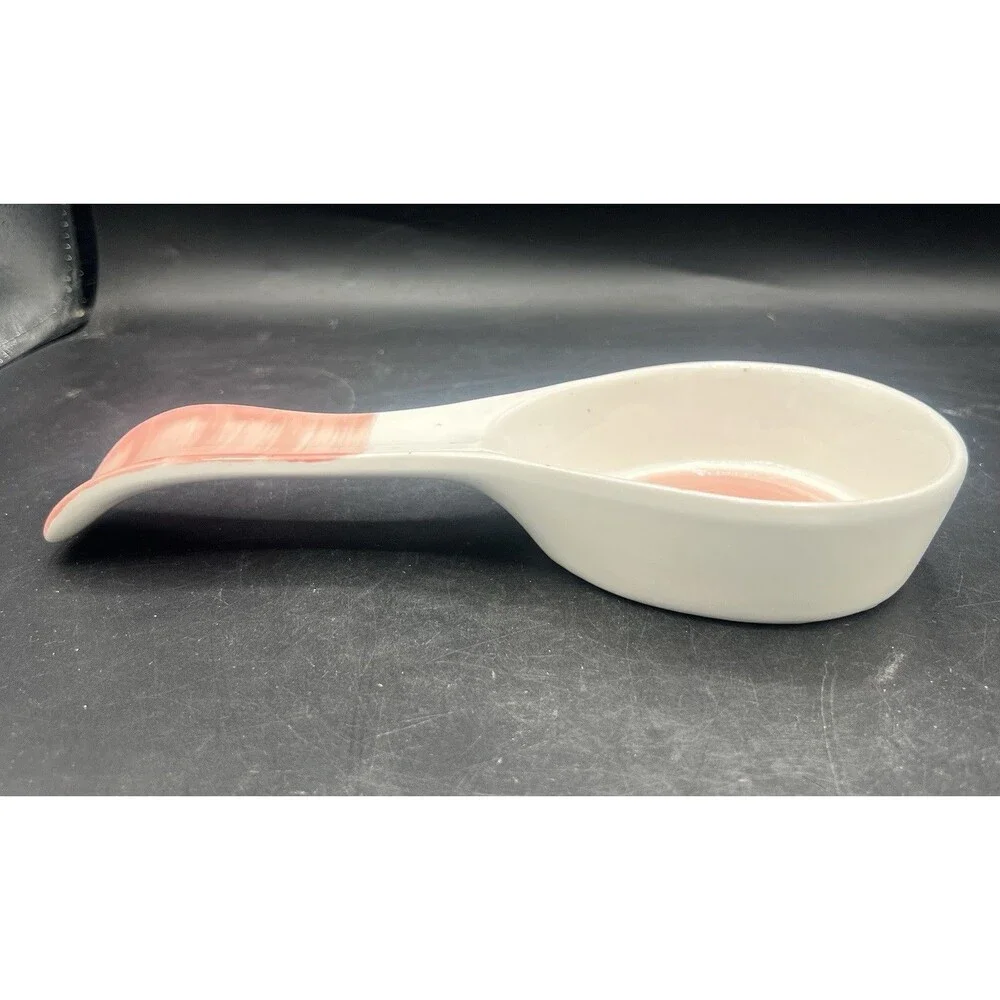 Boston Warehouse Gradient Pink Ceramic Spoon Rest Kitchen Utensil Holder 10”